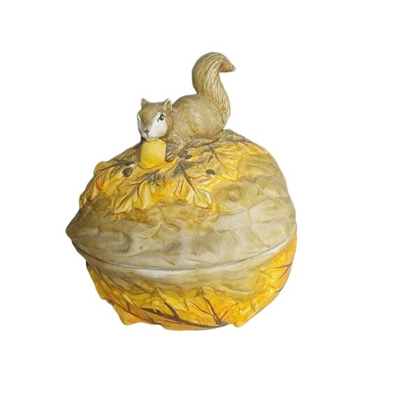 1998 vintage ceramic squarel nuts candy dish bowl - Picture 1 of 10